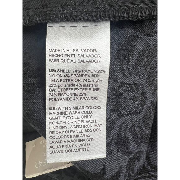 Chicos So Slimming Brigitte Tonal Jacquard Slim Ankle Pants  Black Size 4R - Picture 6 of 14